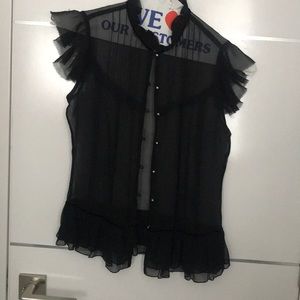 Banana Republic Chiffon Ruffle Top